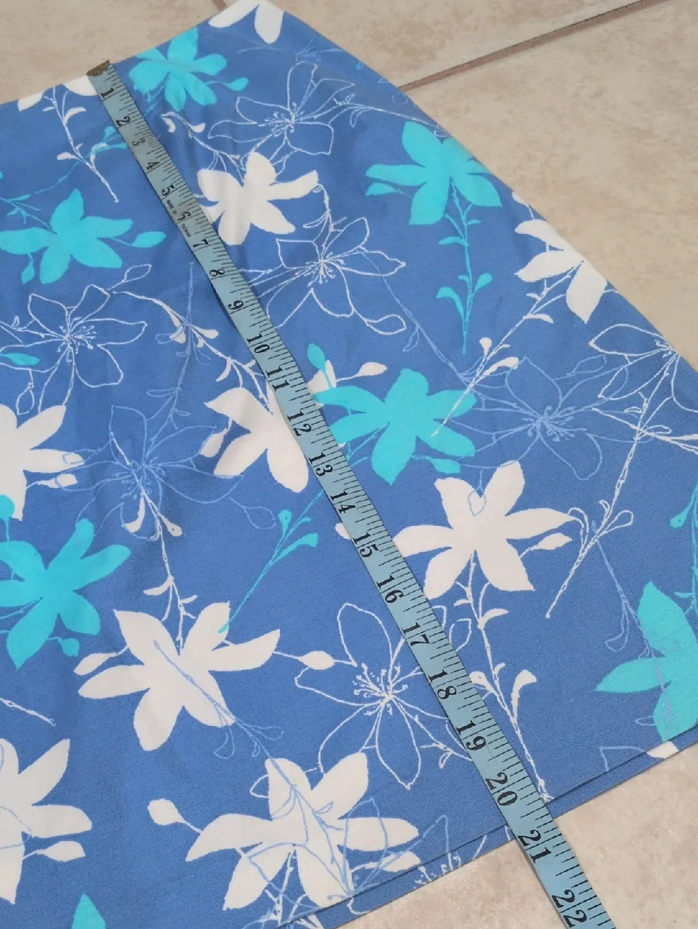 Sigrid Olsen Sport Blue Floral Skirt Size 12